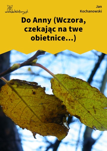 Jan Kochanowski, Fraszki, Księgi wtóre, Do Anny (Wczora, czekając na twe obietnice...)