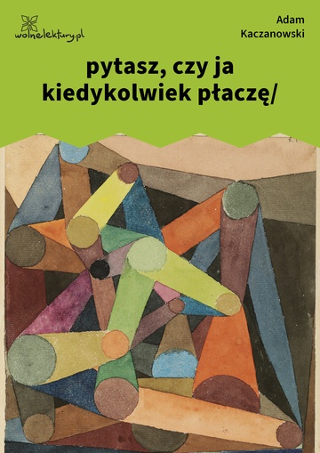 Adam Kaczanowski, Stany, pytasz, czy ja kiedykolwiek płaczę/