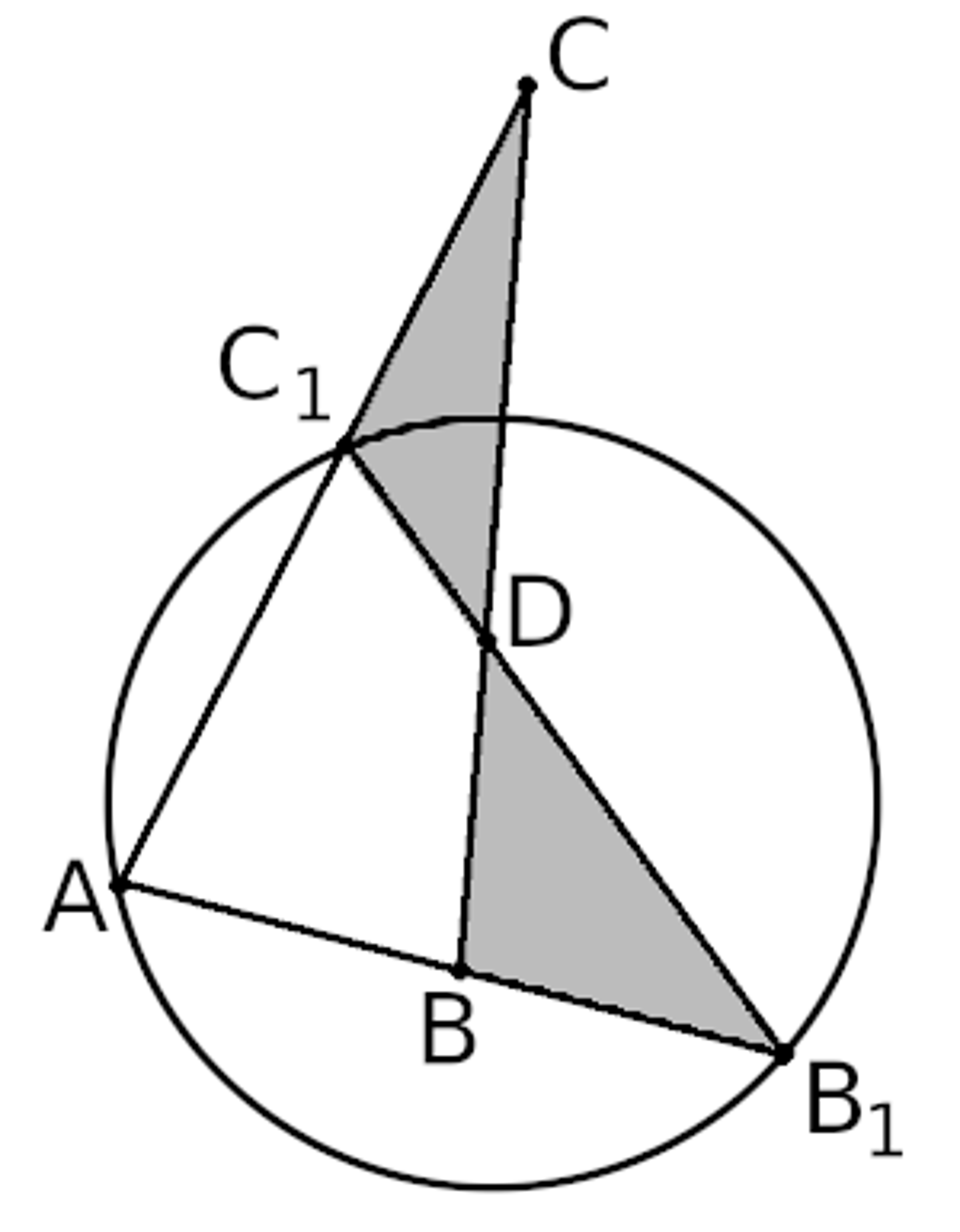 KOnstrukcja trójkąta wpisanego w koło zachowującego jeden kąt oraz pole powierzchni zadanego trójkąta