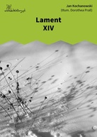 Jan Kochanowski – Lament XIV
