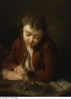 Jean­-Baptiste Charpentier starszy – Chłopiec karmiący pisklęta