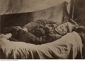 Autor nieznany , Portret Adama Mickiewicza na łożu śmierci, wykonany 27 listopada 1855 w Konstantynopolu