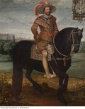 Autor nieznany , Portret konny Johanna Albrechta II Meklemburskiego