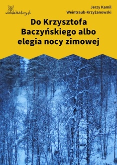 Jerzy Kamil Weintraub-Krzyżanowski, Do Krzysztofa Baczyńskiego albo elegia nocy zimowej